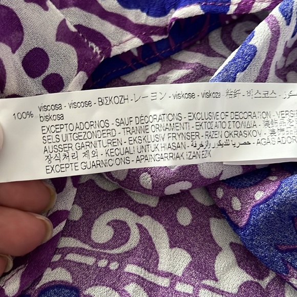 ZARA PURPLE PAISLEY PRINT TOP WITH BEADED CUFFS - Picture 14 of 14